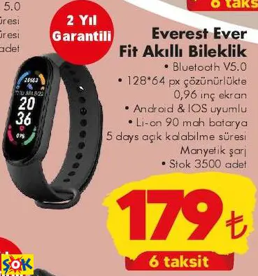 EVEREST EVER FİT AKILLI BİLEKLİK EVEREST EVER FİT AKILLI BİLEKLİK